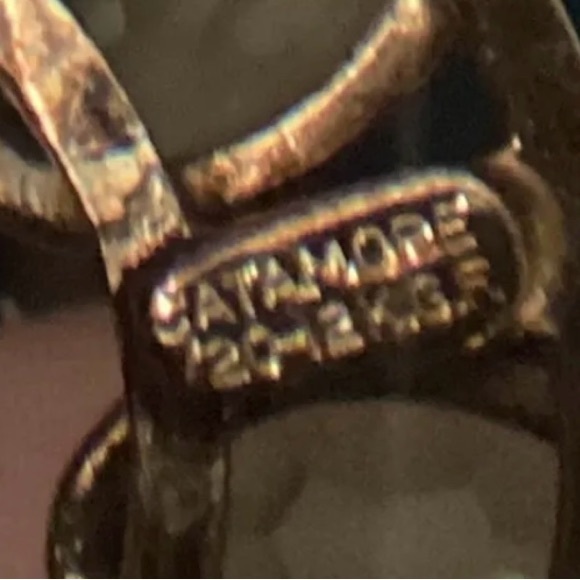 Vintage Catamore Circle Brooch And Screw Earrings Set, ERA 1950, Original Box - Picture 7 of 7